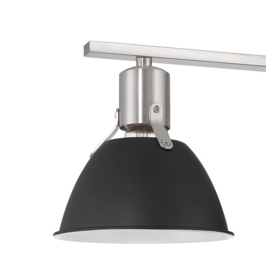 Hello Honey® 24" Cooper Black & Nickel Metal 3-Light Vanity Light with Etched Glass Shades
